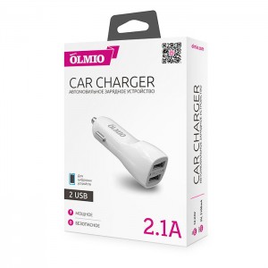 Автомобильное зарядное устройство Olmio 2 USB 2.1 А. Изображение - 1
