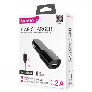 Автомобильное зарядное устройство Olmio USB 1.2A + micro USB кабель. Изображение - 1