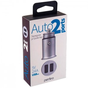 Автомобильное зарядное устройство Perfeo Auto 2 с двумя разъемами USB 2*2.4А розовый. Изображение - 2