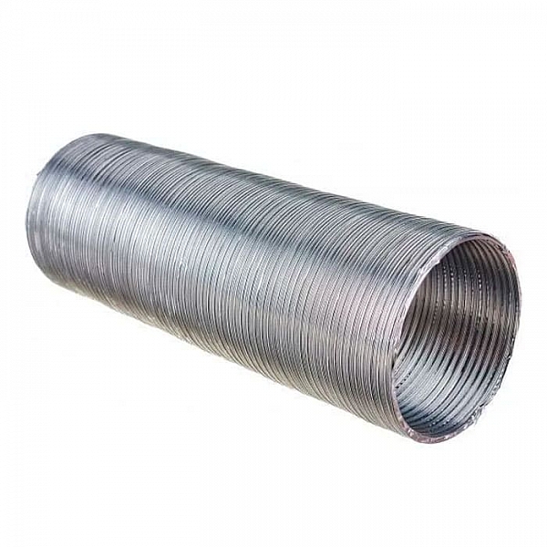 Воздуховод алюминиевый гофрированный Семь ветров 125 мм 1 м