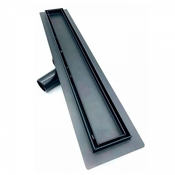 Душевой трап TIM BAD558002BK 80 см под плитку с поворотным выходом черный