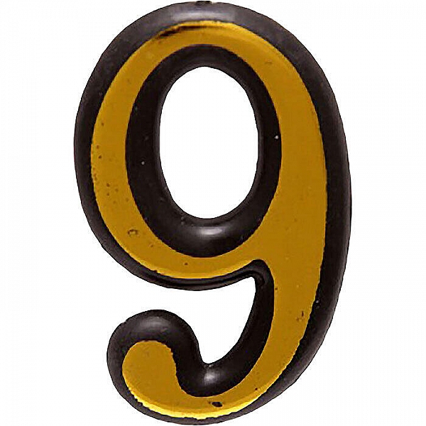 Цифра дверная 9 Аллюр 6983 большая золото