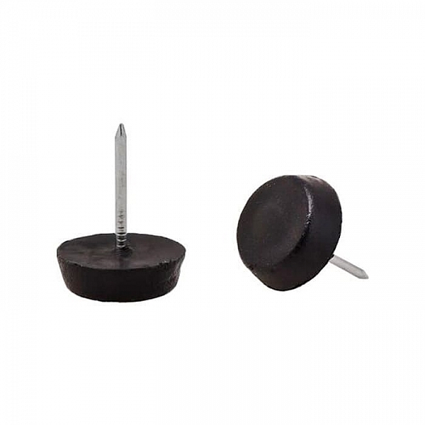 Опора мебельная одинарная с гвоздем AKS LG-201 черная 10 шт