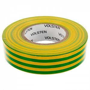 Изолента Volsten V02-7M-18*19-20 20 м 0.18*19 мм желто-зеленая