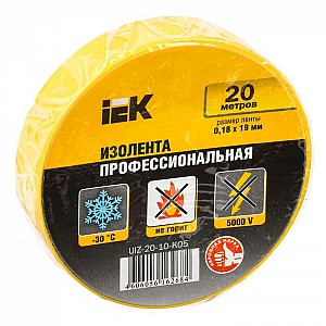 Изолента IEK  0.18*19 мм 20 м желтая