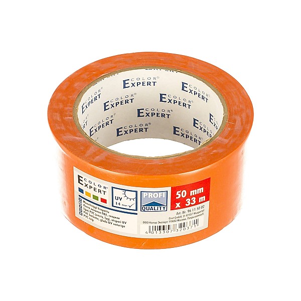 Лента клейкая ПВХ Color Expert 96115099 (96115002) 50 мм*33 м оранжевая гладкая UV14 термоустойчивая 40°C