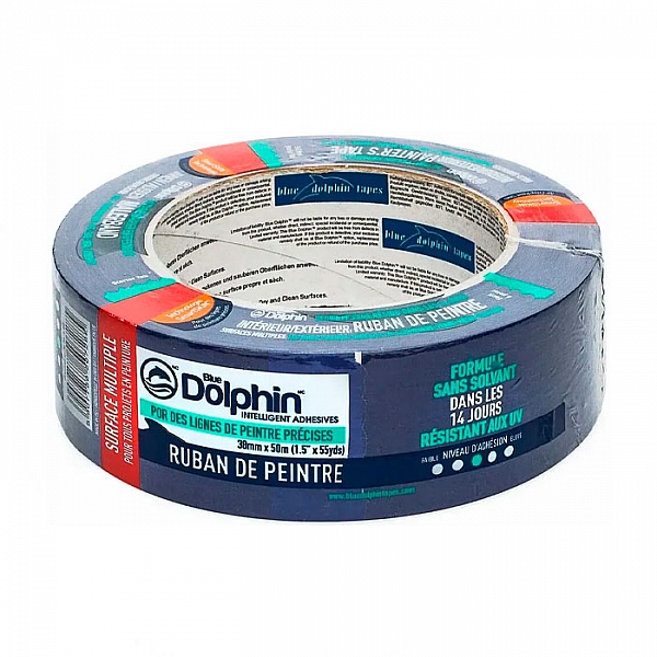 Лента малярная Blue Dolphin для наружных работ 38 мм*50 м синяя