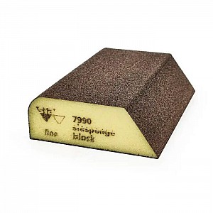 Губка абразивная Sia Combi Fine P120 7990 siasponge block 0070.1230.03 CA 4-сторонняя желтая