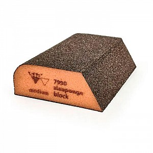 Губка абразивная Sia Combi Medium P80 7990 siasponge block 0070.1255.03 CA 4-сторонняя оранжевая