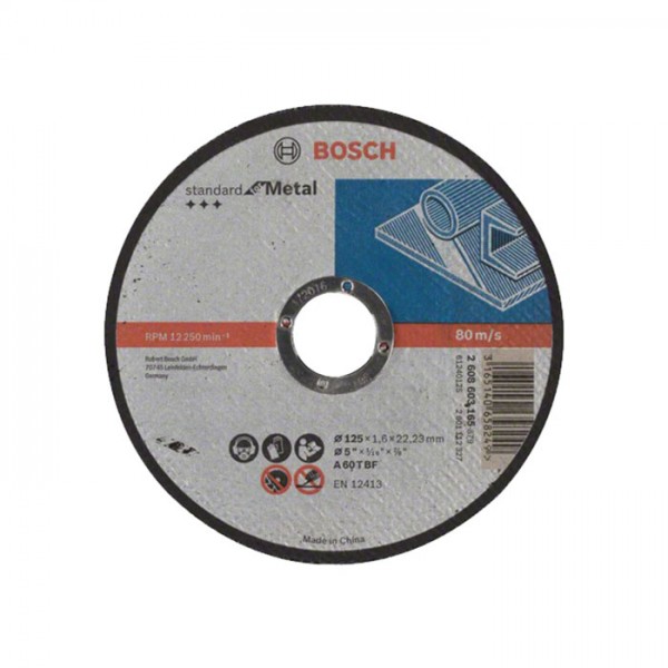 Круг отрезной Bosch Standard 2.608.603.165 125*1.6 мм по металлу