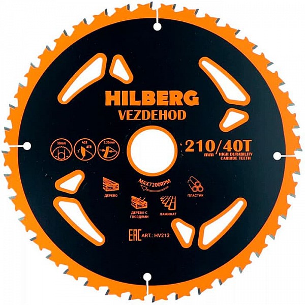 Диск пильный Hilberg Vezdehod HV213 210*30*40Т*7º