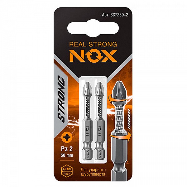 Бита Nox Strong torsion 337250-2 E 6.3 pz2-50 2 шт