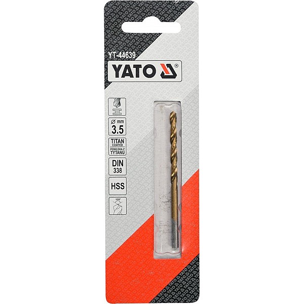 Сверло по металлу Yato YT-44639 HSS-TiN 3.5 мм