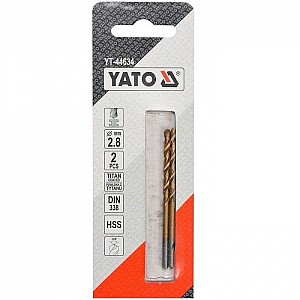 Сверло по металлу Yato YT-44634 HSS-TiN 2.8 мм 2 шт