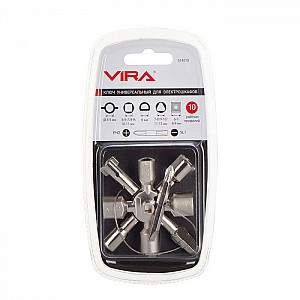 Ключ для электрошкафов Vira 514010 с 10 рабочими профилями и битой. Изображение - 2