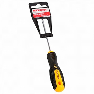 Отвертка шлицевая Rexant SL3*75 мм двухкомпонентная рукоятка. Изображение - 1