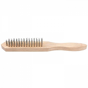 Щетка стальная Faster Tools деревянная ручка 4 рядная