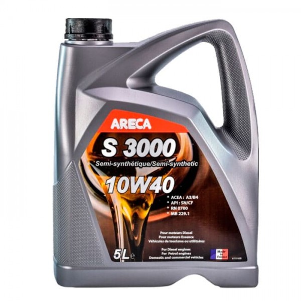 Масло моторное полусинтетическое Areca S3000 10W-40 5 л