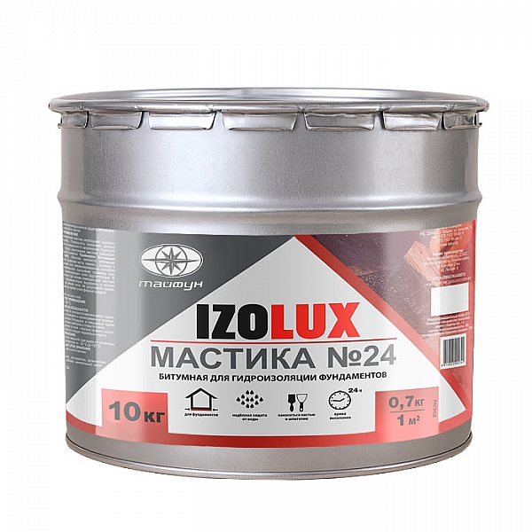 Мастика гидроизоляционная битумная Тайфун IzoLux №24 10 кг