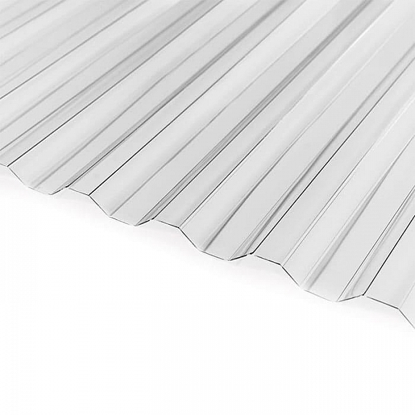 Монолитный поликарбонат Sotalux 2000*1050*0.8 мм трапеция прозрачный