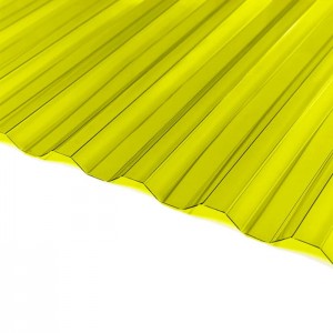 Монолитный поликарбонат Sotalux 2000*1050*0.8 мм трапеция желтый