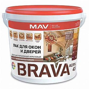 Лак MAV Brava Acryl 43 для окон и дверей 1 л глянцевый