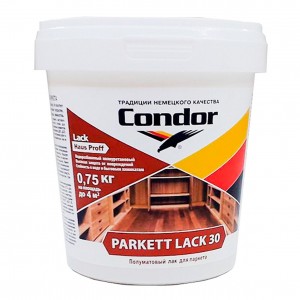 Лак Condor Parkett Lack 30 для паркета 0.75 л полуматовый