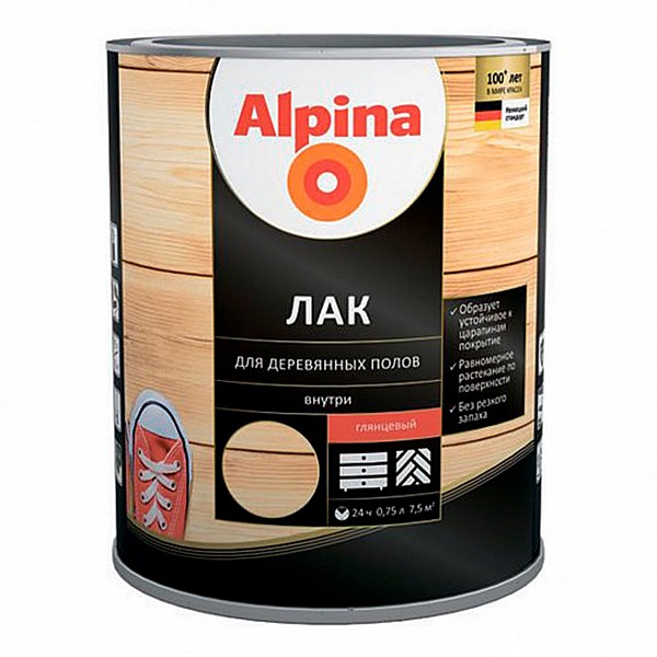 Лак Alpina для деревянных полов 0.75 л глянцевый