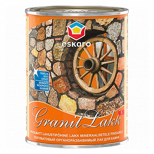 Лак Eskaro Granit Lakk S для камня органорастворимый 1 л полуматовый