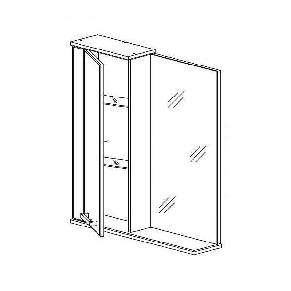 Зеркало-шкаф Sanita Джаст-12.700 правый
