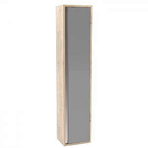 Шкаф-пенал подвесной ЗОВ Женева Каштан Песочный/Серый ручки-профили С-1 черный