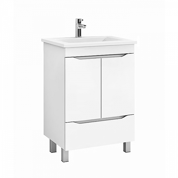 Тумба Vigo Grani 600-2-1 2 дверки +1 ящик + умывальник Santek Элина 60