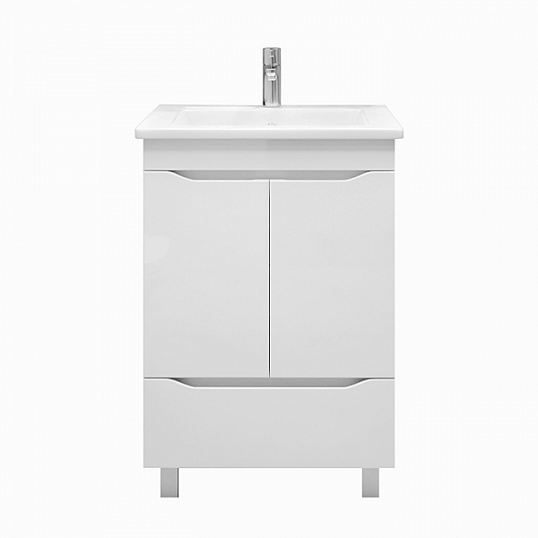 Тумба Vigo Grani 600-2-1 2 дверки +1 ящик + умывальник Santek Элина 60