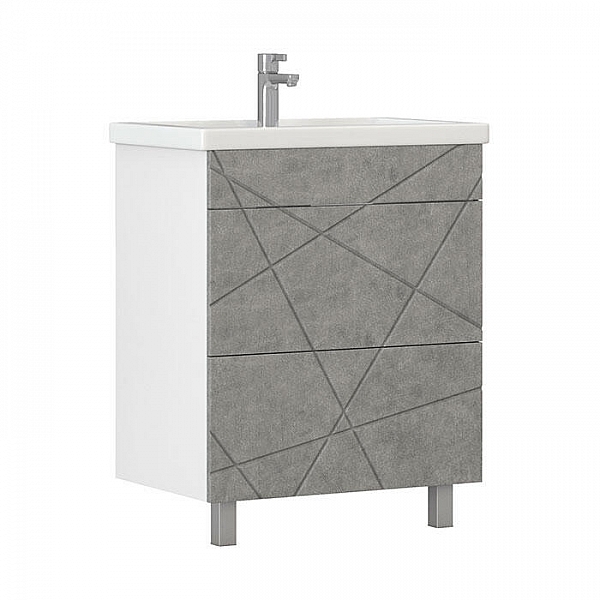 Тумба Vigo Geometry 800-0-2 бетон + умывальник Vigo Neo 9696-80