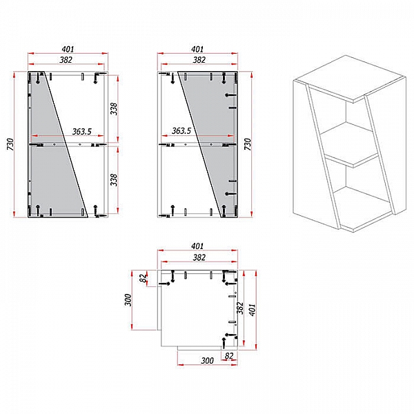 Шкаф навесной ЗОВ Кито CK40LWMWMR белый 40-R