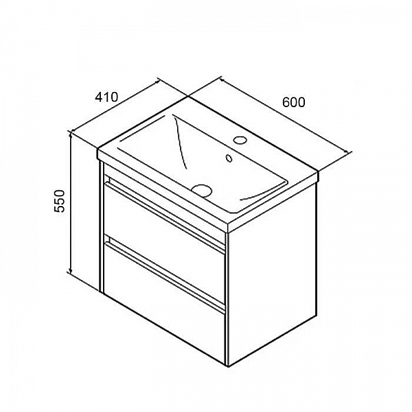 Тумба с умывальником AM.PM Pulse M91-FHX0602-WCC0602WG подвесная