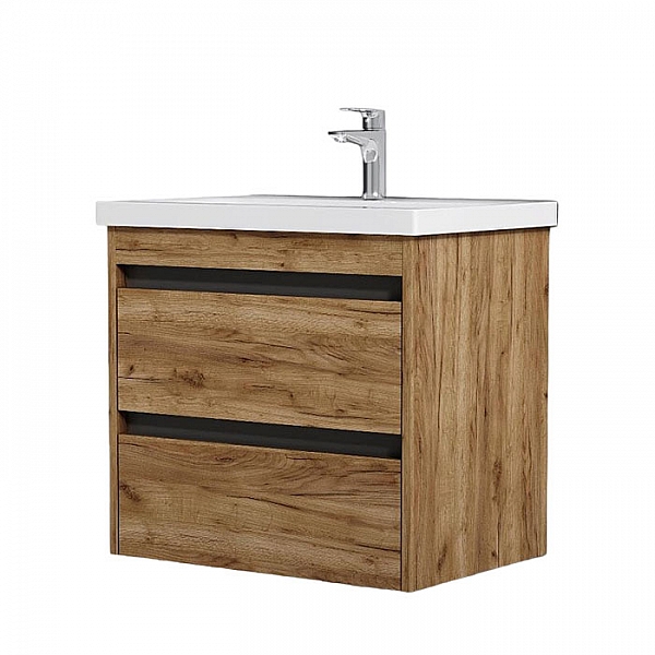Тумба с умывальником AM.PM Pulse M91-FHX0602OF-WCC0602WG дуб подвесная