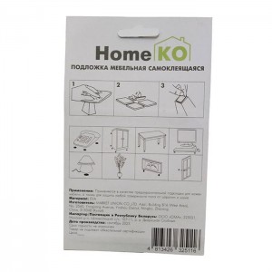 Подложка мебельная HomeKo E1F30 01_0364824 самоклеящаяся 38*38 мм черный 12 шт. Изображение - 1