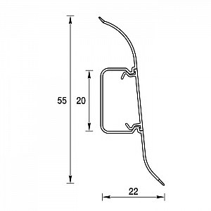 Плинтус напольный Ideal Классик К55 208 Дуб мокко 2200*55*22 мм. Изображение - 2
