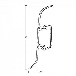 Плинтус напольный Rico Leo 112 Ясень серый с кабель-каналом 2500*56*22 мм. Изображение - 2