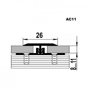 Порог Grace АС11 Т-образный П04 Мелинга капучино 1.8 м с крепежом. Изображение - 2
