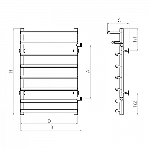 Полотенцесушитель Gloss & Reiter Cascade ЛБ (П) 50*80 К8 1