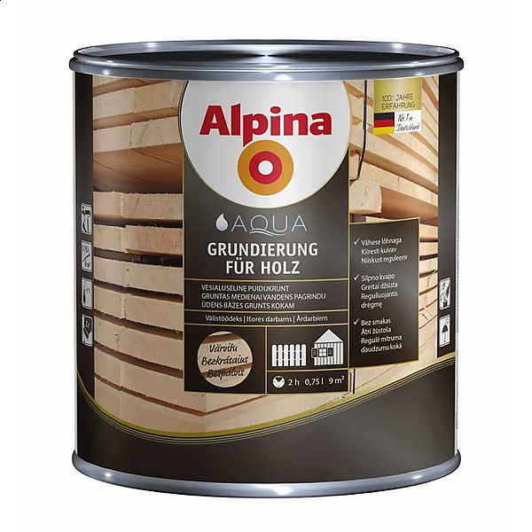 Грунтовка Alpina Grundierung für Holz по дереву 2.5 л