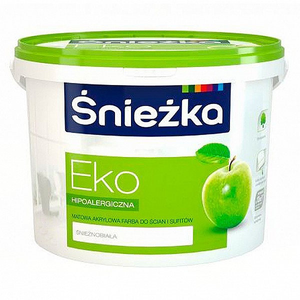 Краска Sniezka Eko гипоаллергенная для стен и потолков 5 л снежно-белая