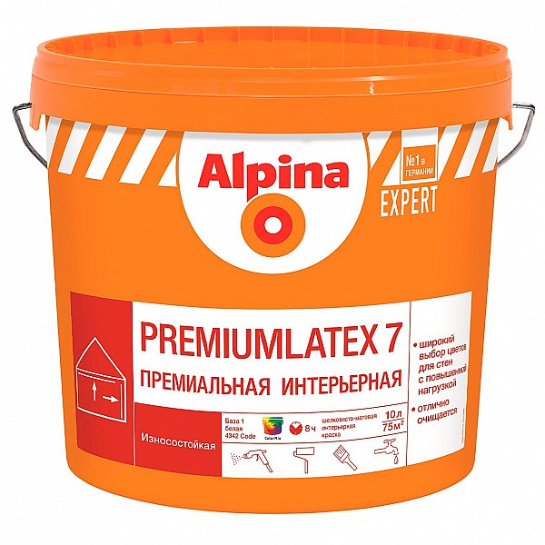 Краска Alpina Expert Premiumlatex 7 База 1 10 л белая