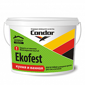 Краска Condor Ekofest Кухня и ванная 5 л белая