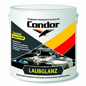 Краска Condor Laubglanz для помещений с высокими гигиеническими требованиями 4.6 л белая