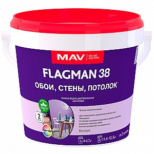 Краска MAV Flagman 38 обои стены потолок 1 л белая
