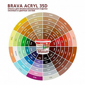 Краска MAV Brava Acryl 35D для окон и дверей 1 л белая полуглянцевая. Изображение - 1