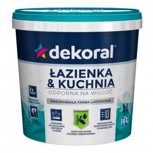 Краска Dekoral Maleinak Plus для кухонь и ванн 1 л снежно-белая